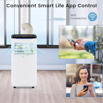 SOARS Mobile Klimaanlage mit Abfluss 9000 BTU, 4-in-1-Klimaanlage Ventilator & Luftentfeuchter & Kühler & Heizung, intelligente Steuerung mit