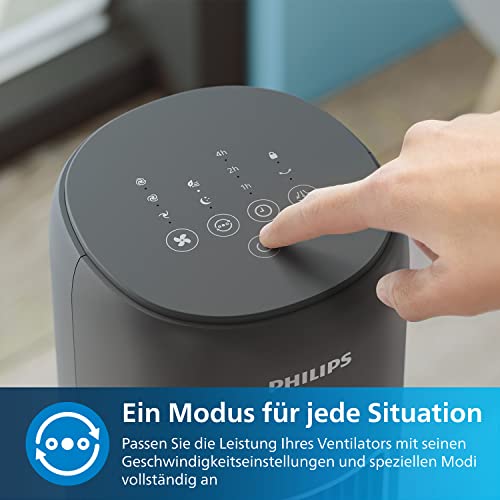 Philips Oszillierender Turmventilator 5000 Serie, 105 cm, Fernbedienung, Timer, 3 Geschwindigkeiten, 3 Modi, 40W, leistungsstarker leiser Luftstrom