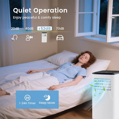 SOARS Mobile Klimaanlage mit Abfluss 9000 BTU, 4-in-1-Klimaanlage Ventilator & Luftentfeuchter & Kühler & Heizung, intelligente Steuerung mit