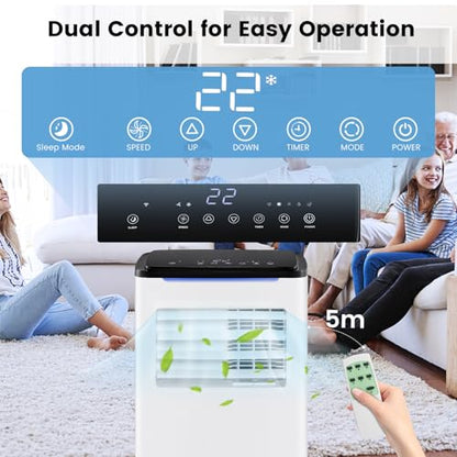 SOARS Mobile Klimaanlage mit Abfluss 9000 BTU, 4-in-1-Klimaanlage Ventilator & Luftentfeuchter & Kühler & Heizung, intelligente Steuerung mit