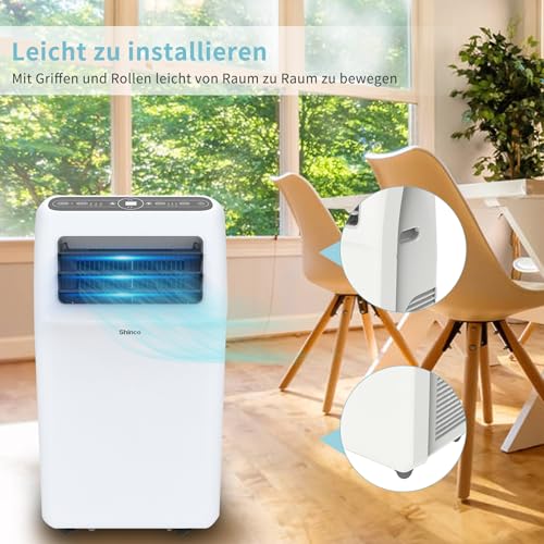 SHINCO Mobile Klimaanlage mit Abluftschlauch, 12000BTU, 3,5kw, Kühlen&Ventilieren&Entfeuchten, Mobiles Klimagerät mit Fenstermontage-Kit