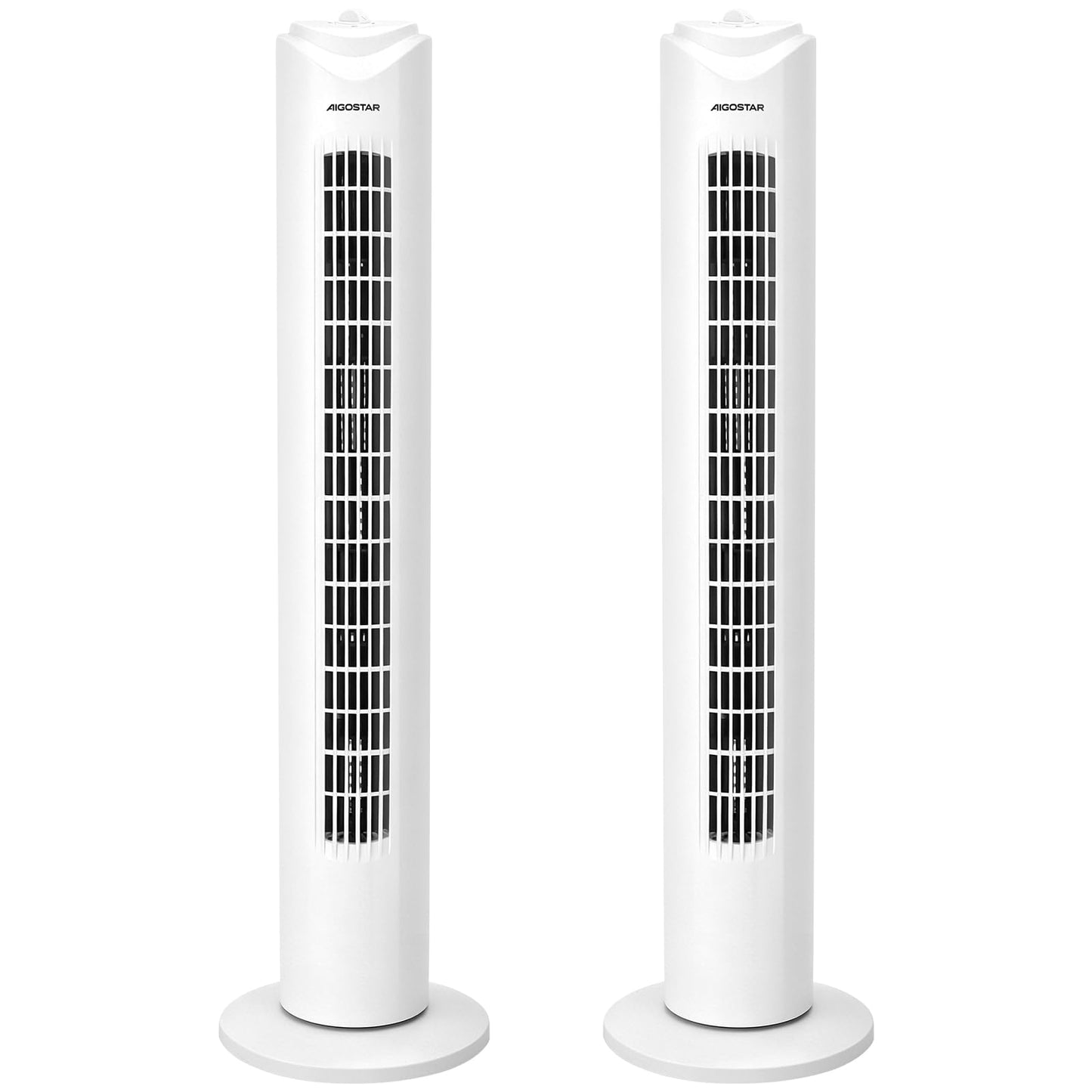 Aigostar Turmventilator Sehr Leise, 45W Tower Fan mit 3 Geschwindigkeiten & 70° Oszillation Standventilator, 2H Timer Leiser Ventilator für