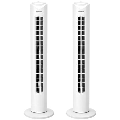 Aigostar Turmventilator Sehr Leise, 45W Tower Fan mit 3 Geschwindigkeiten & 70° Oszillation Standventilator, 2H Timer Leiser Ventilator für