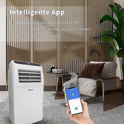 SHINCO Mobile Klimaanlage mit Abluftschlauch, 12000BTU, Kühlung&Heizung&Ventilieren&Entfeuchten, Mobiles Klimagerät mit Fenstermontage-Kit