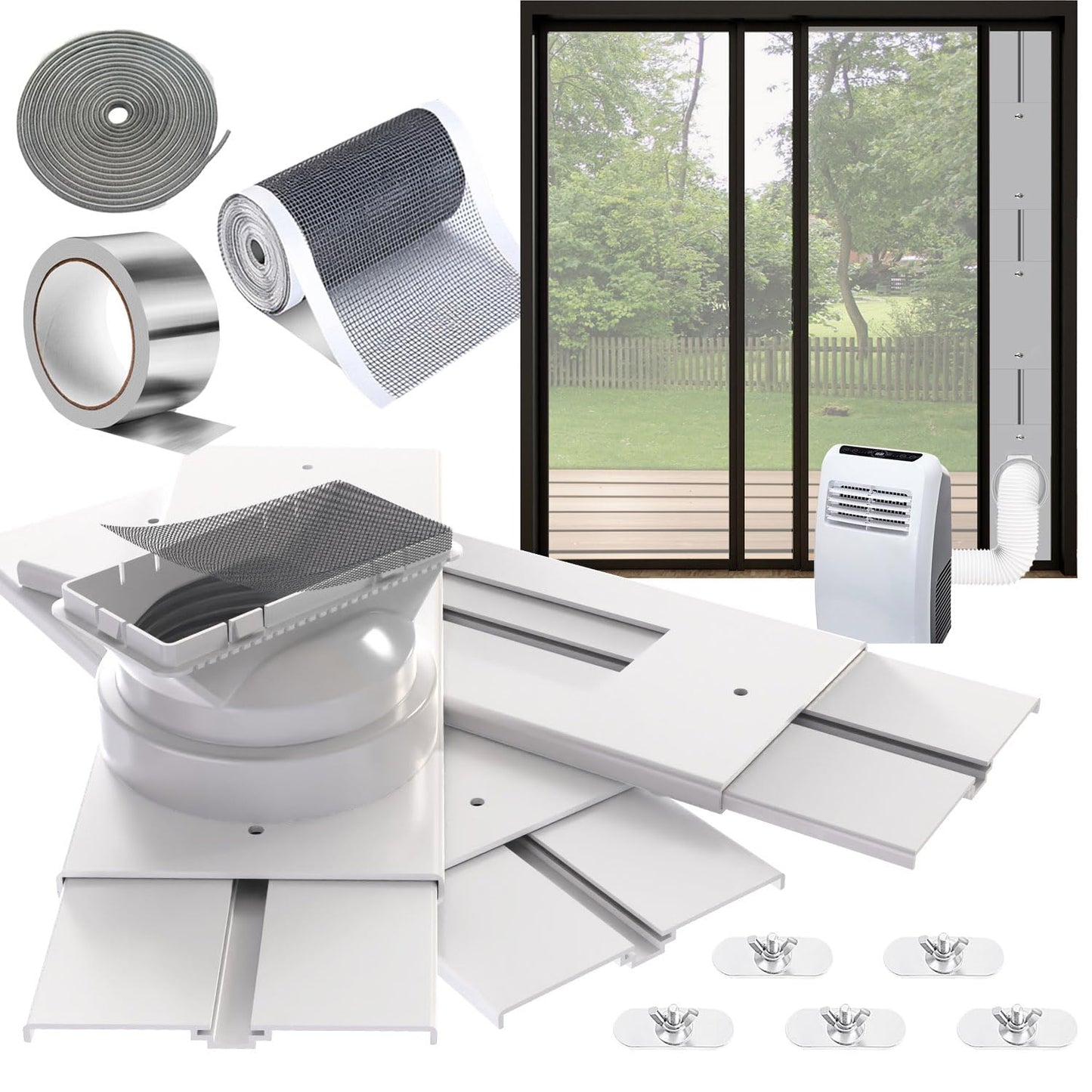 SHINCO Mobile Klimaanlage mit Abluftschlauch, 12000BTU, 3,5kw, Kühlen&Ventilieren&Entfeuchten, Mobiles Klimagerät mit Fenstermontage-Kit
