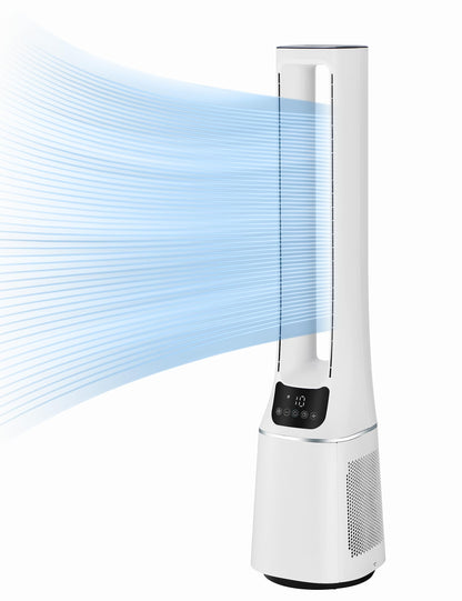 Midea MFP-120i (BL) 2 in 1 Turmventilator Leise 27dB Luftreiniger H13 True HEPA auf 47.6 ㎡ LED Display Fernbedienung Oszillation 12H Timer Kompatibel