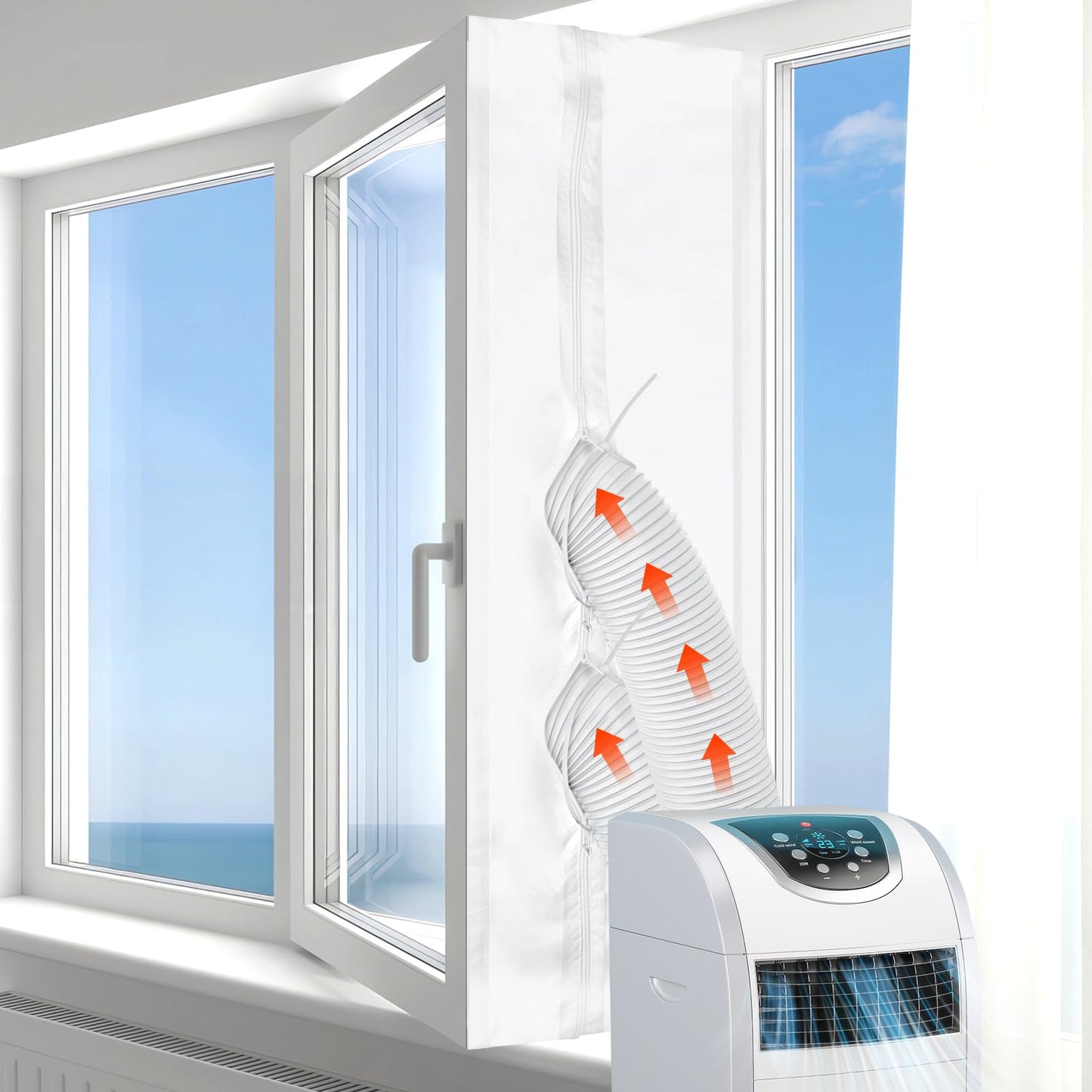 SHINCO Mobile Klimaanlage mit Abluftschlauch, 12000BTU, Kühlung&Heizung&Ventilieren&Entfeuchten, Mobiles Klimagerät mit Fenstermontage-Kit