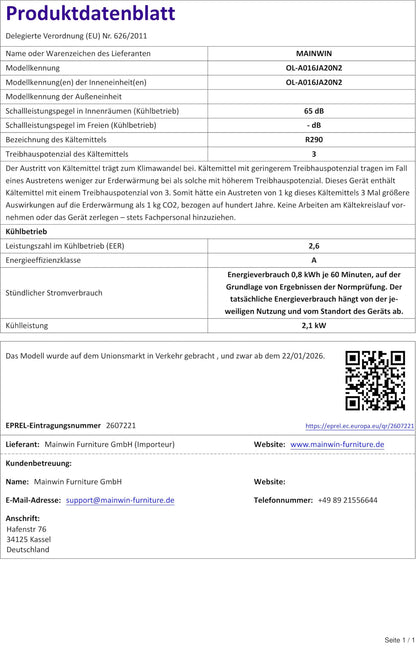 SHINCO Mobile Klimaanlage mit Abluftschlauch, 12000BTU, 3,5kw, Kühlen&Ventilieren&Entfeuchten, Mobiles Klimagerät mit Fenstermontage-Kit